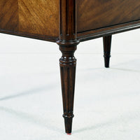 French Louis XVI nightstand, detailed leg carving.