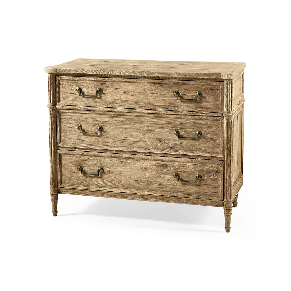 French Louis XVI style commode, angled front view.