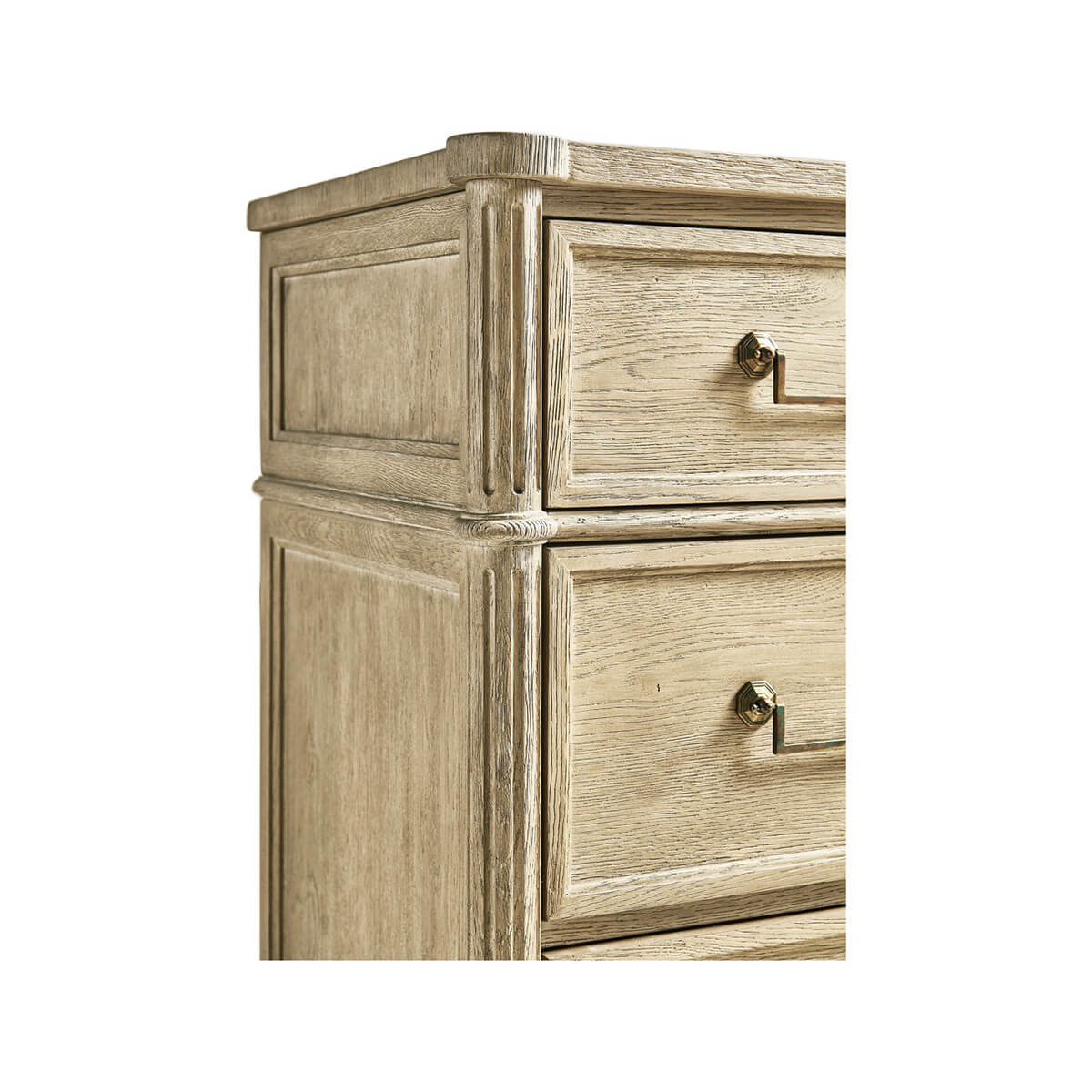 Close-up of commode side details, classic design.