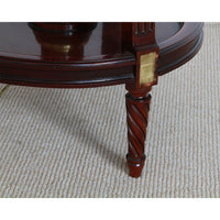 Decorative lamp leg with twisted wood design.