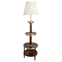 French Louis XVI style floor lamp with shade overview.