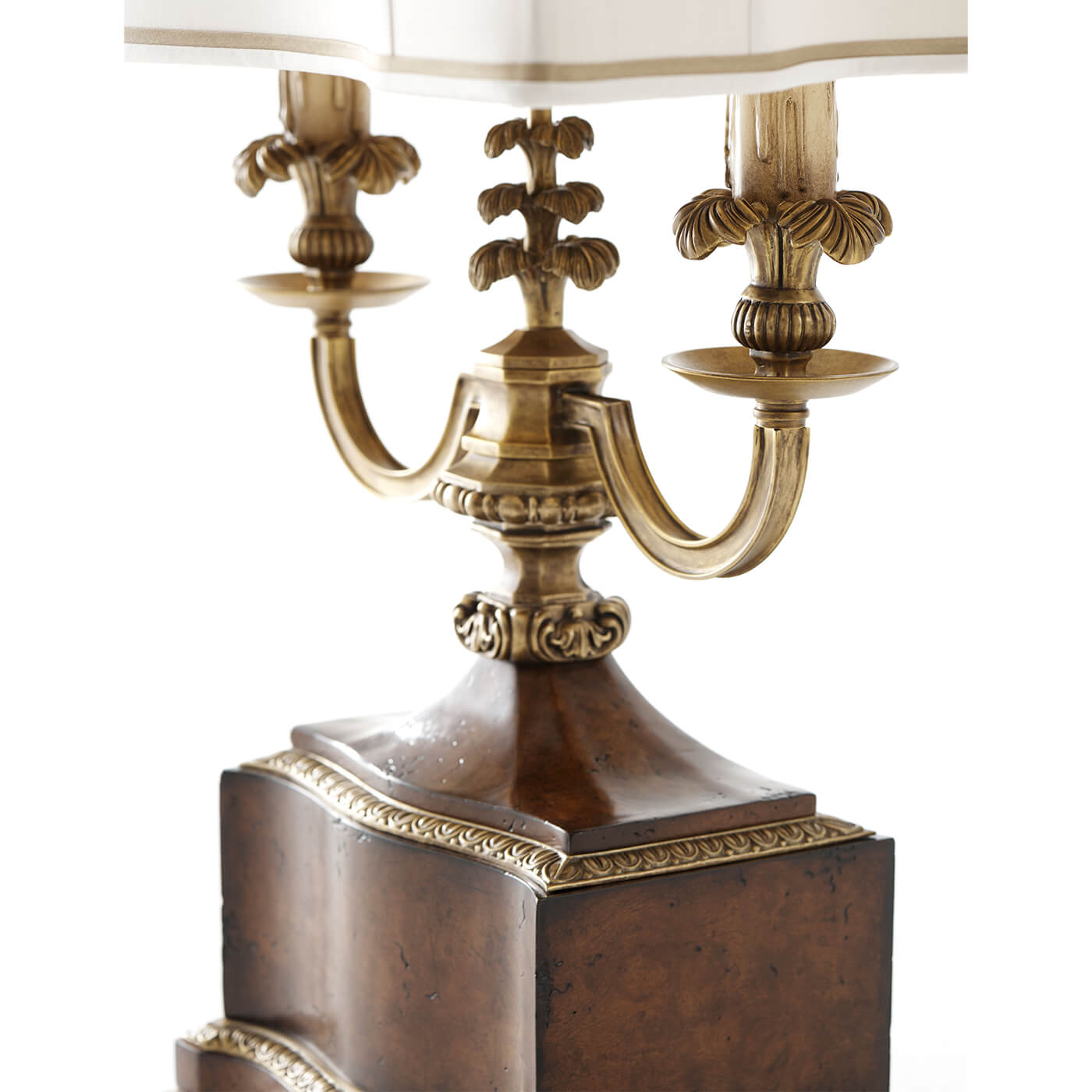 Close-up of lamp base and intricate details.