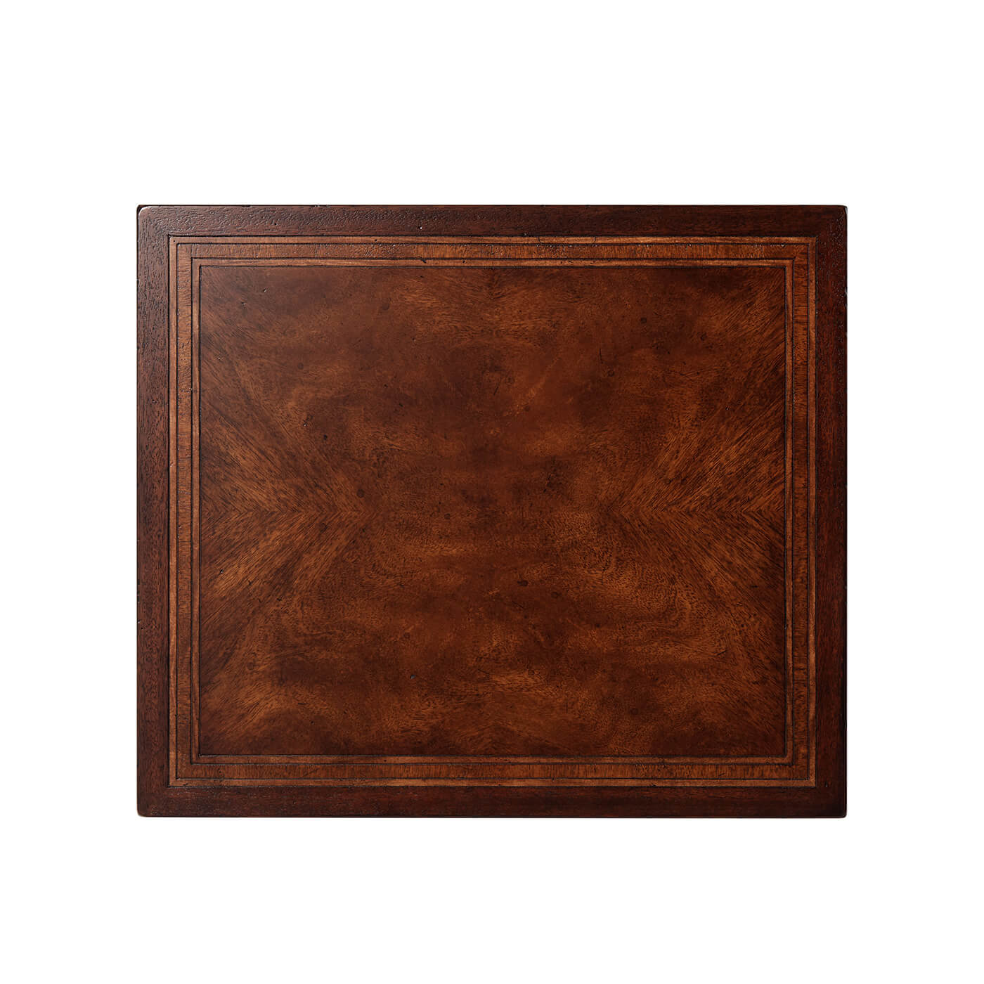 Mahogany side table top with detailed wood grain.