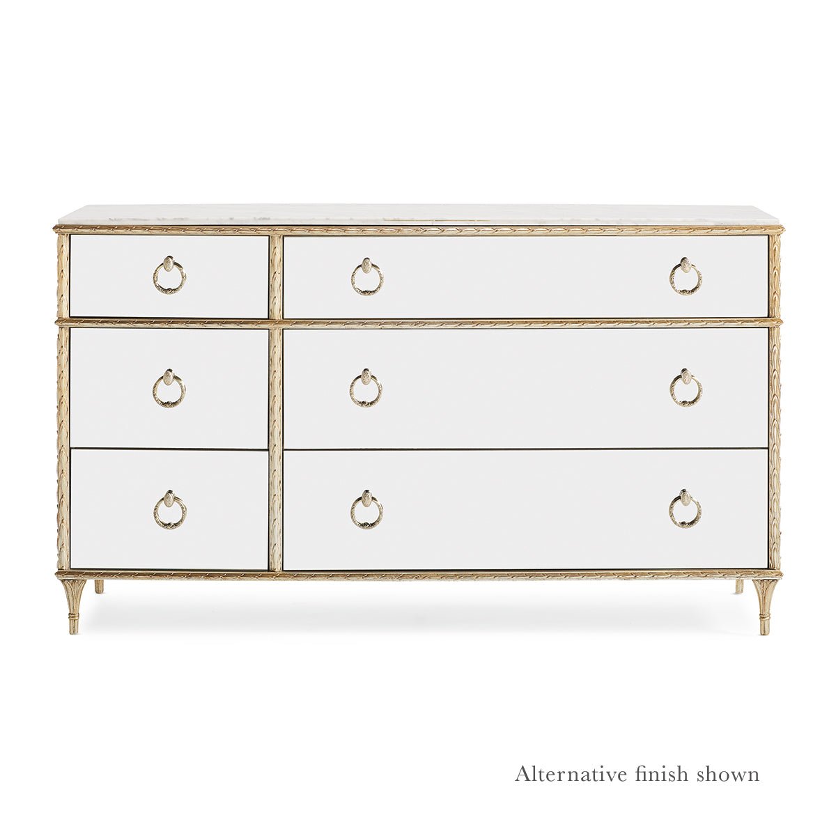 French mirrored dresser with alternative gold finish.