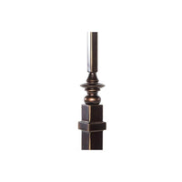 Detailed view of French metal canopy bed post and finial.
