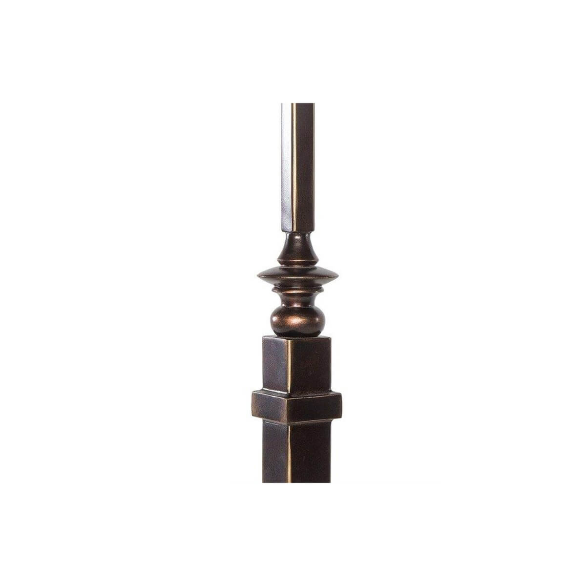 Detail of canopy bed's corner post design element.