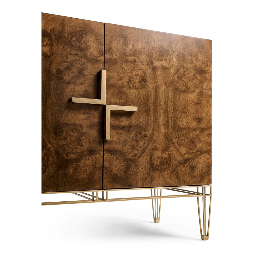 Close-up of sideboard door and handle detail.