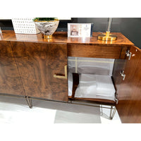 Open sideboard showing interior layout and design.