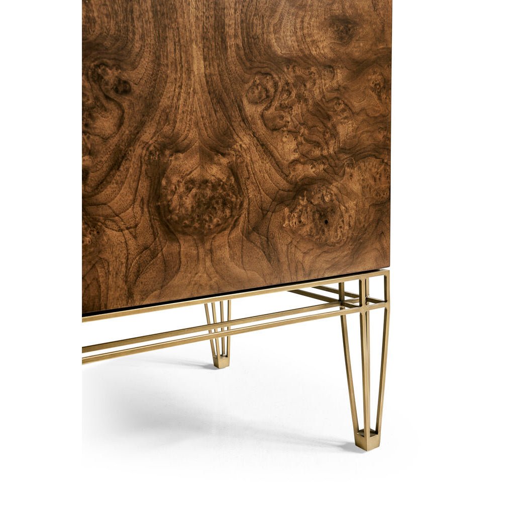Focus on sideboard metal leg design.
