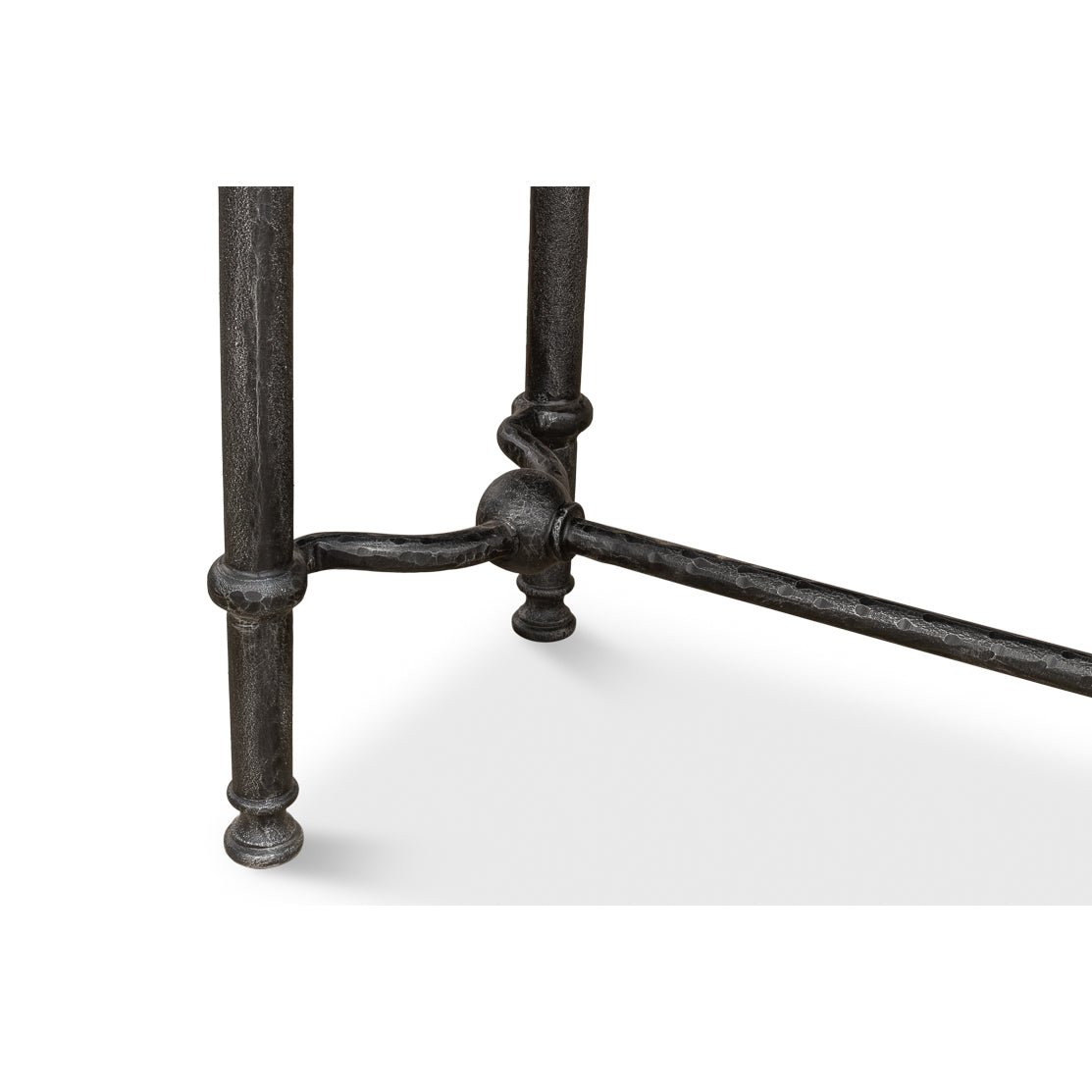French modern industrial console, leg and base detail