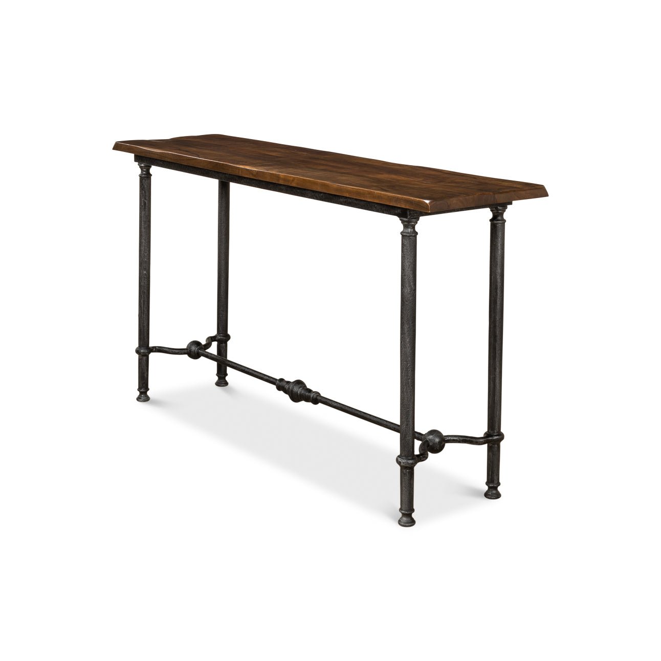 French modern industrial console, angled side view