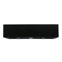 Top view of sleek industrial sideboard, rectangular shape.