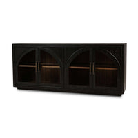Modern sideboard with arched doors, front view.