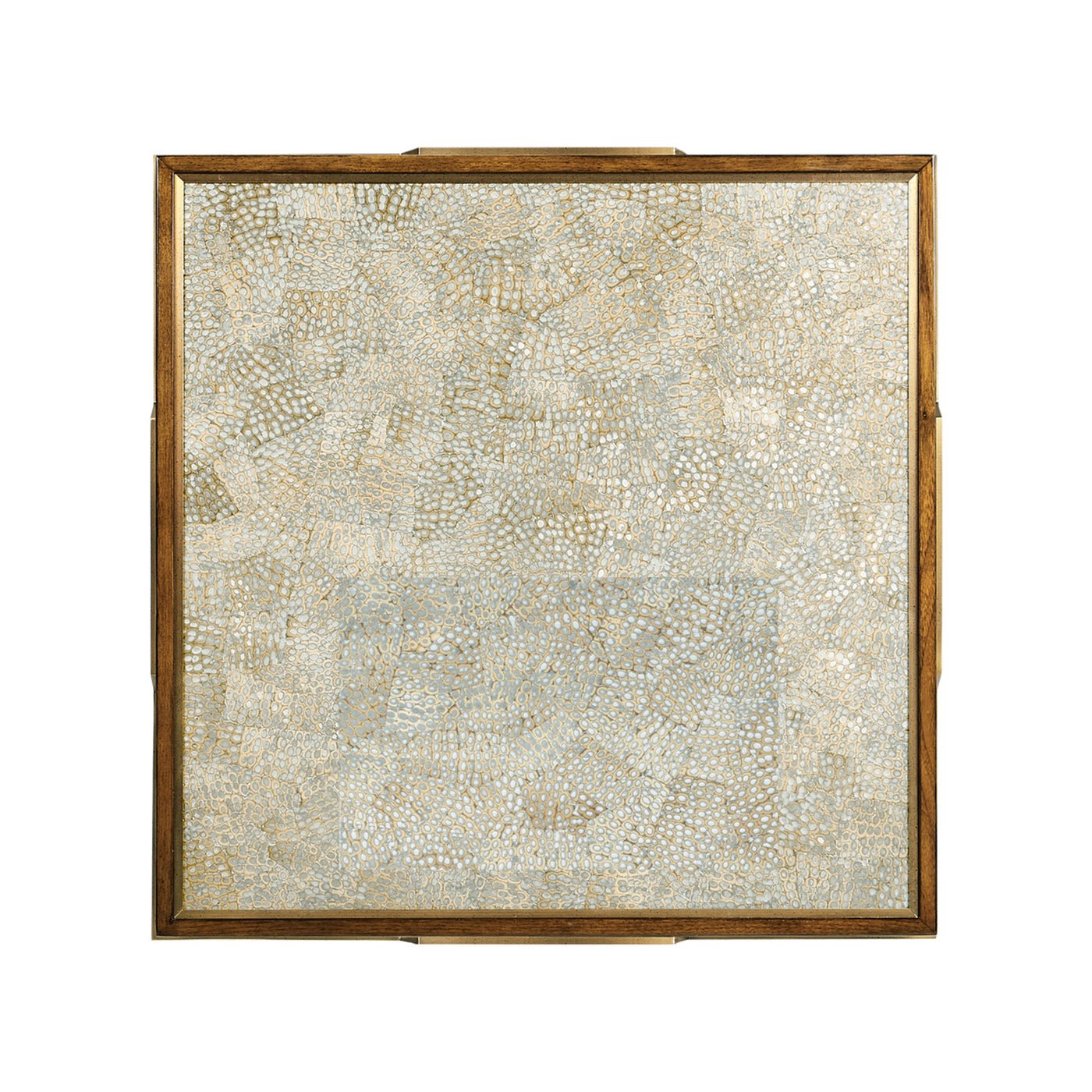 Top view of textured surface on square end table