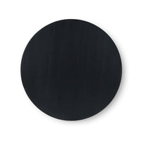 Top view of round black tulip coffee table.