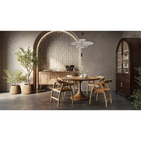 Stylish dining area with tulip dining table.