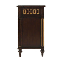 Side view of dressers' gold-accented design.