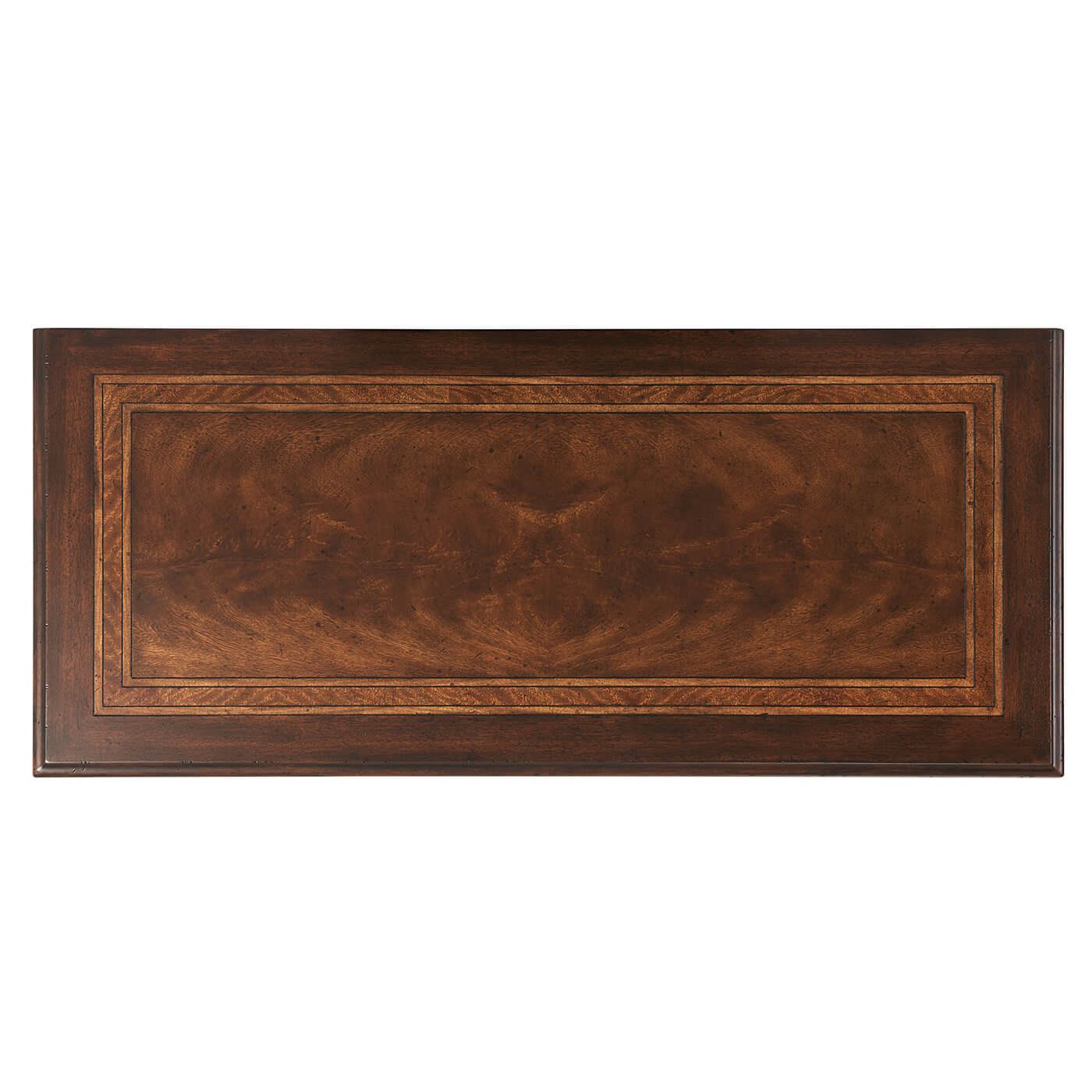 Top surface of French Neoclassic dresser, detailed wood pattern.