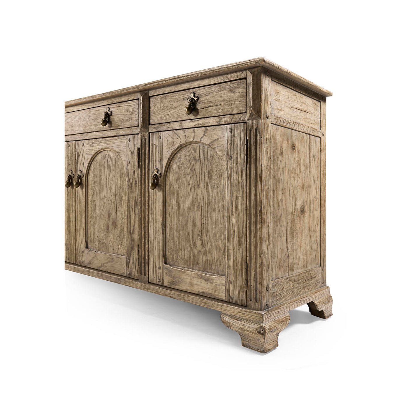 Side angle of sideboard highlighting front design.