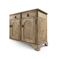 Side angle of sideboard highlighting front design.
