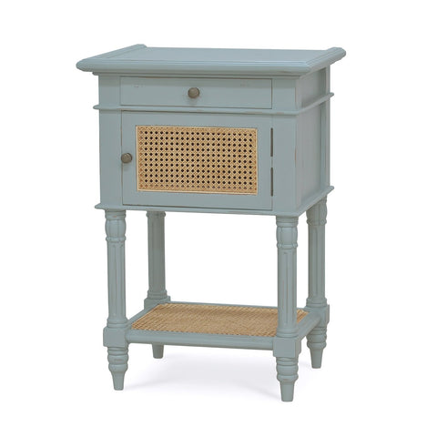 French Provincial Blue Painted End Table