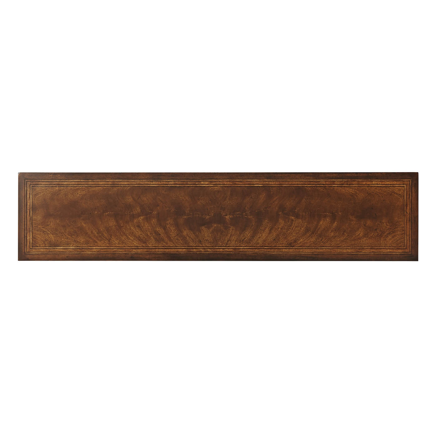 Top view of wooden console table.