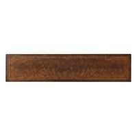 Top view of wooden console table.