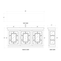 Credenza dimensions and design schematic drawing.