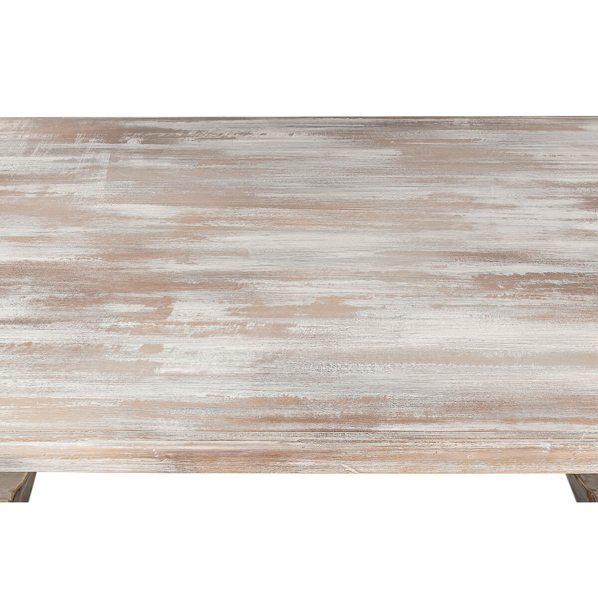 Top view of textured grey tabletop of dining table.