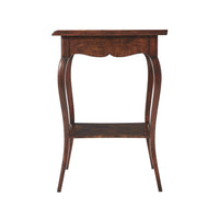 French Provincial inlaid end table, side view