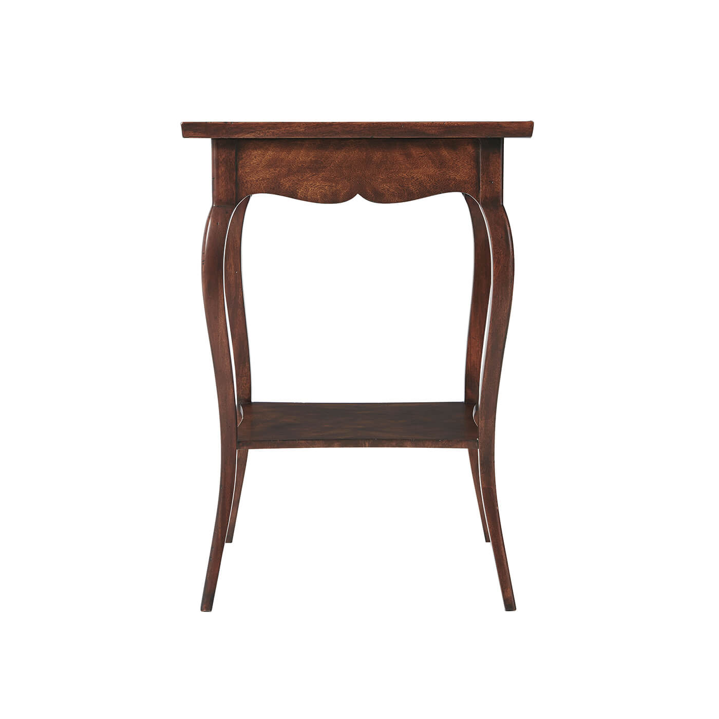 French Provincial inlaid end table, back view