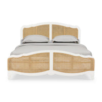 French Provincial King Bed direct front view detailed design.