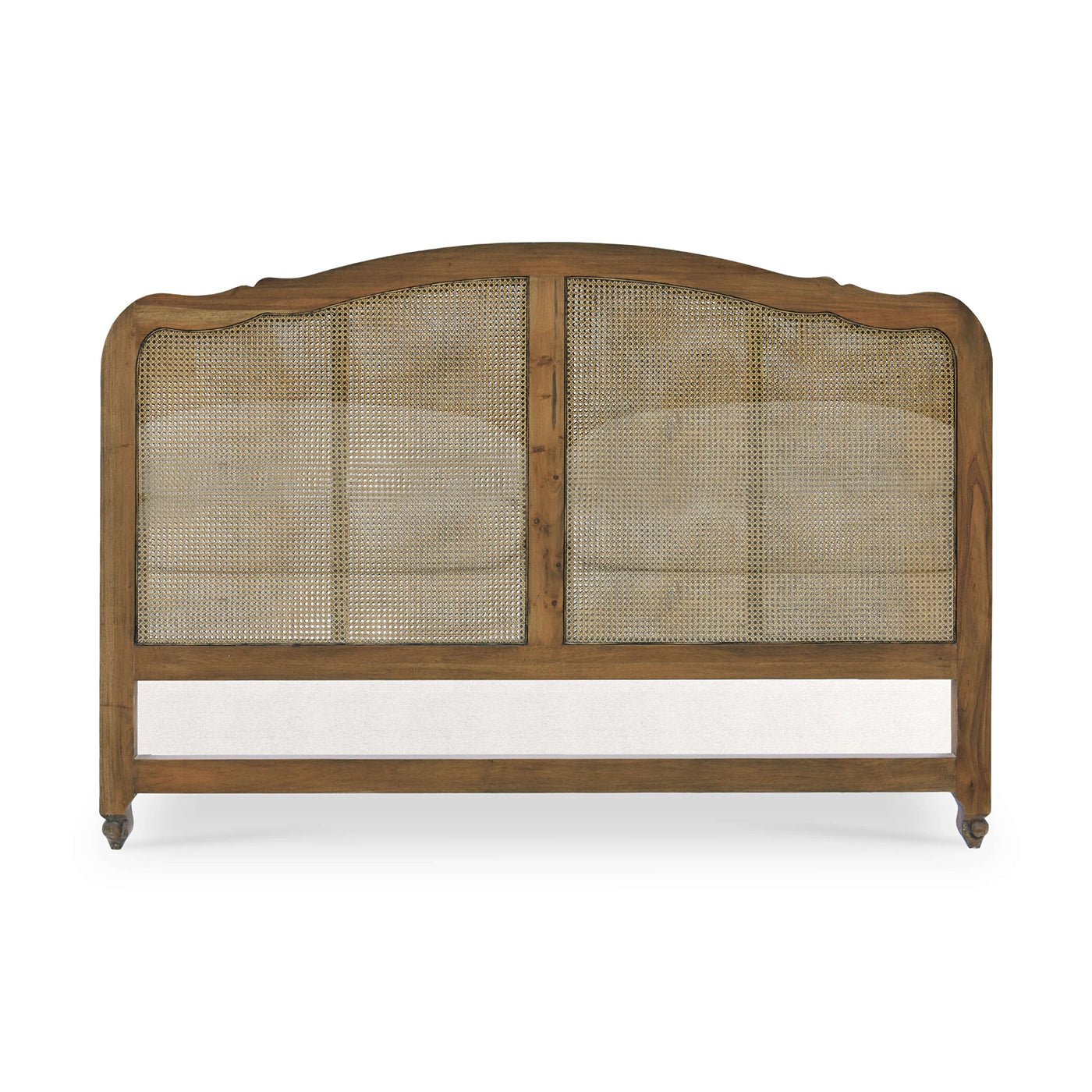 Headboard detail of French Provincial king bed, straw finish.