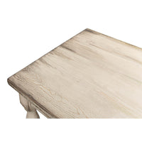 Detailed view of wood grain, console table corner.