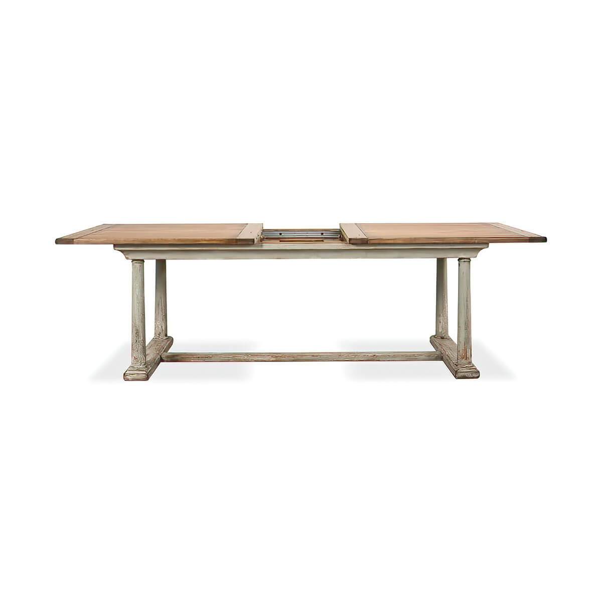 Table with extension mechanism partially opened.