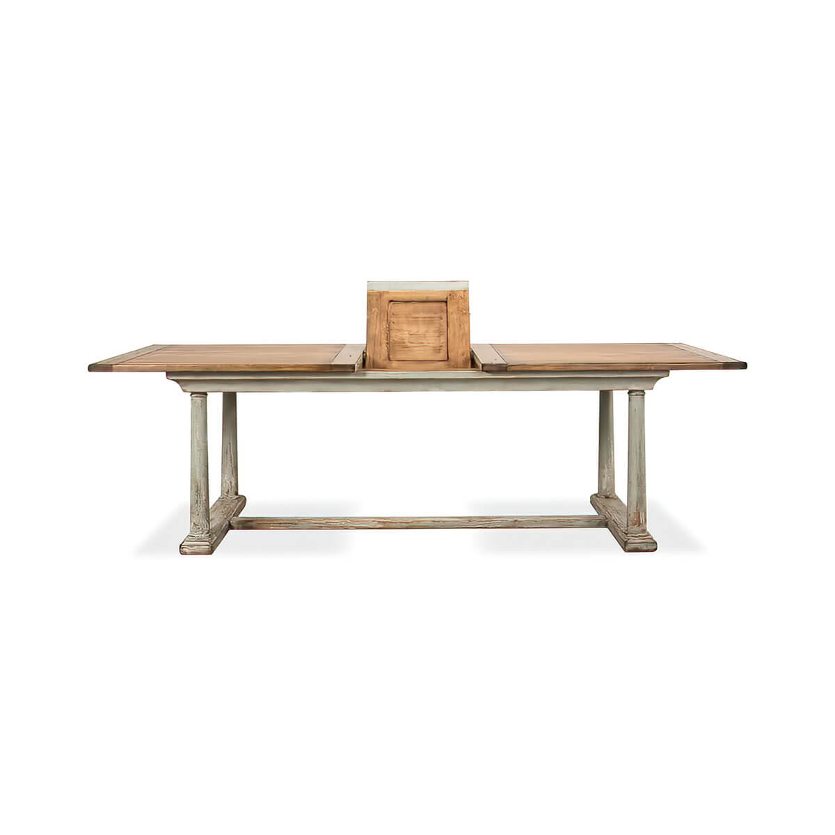 Extension leaf visible in partially opened dining table.