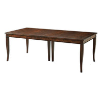 Non-extended French Provincial Neo Classic dining table, angled view.