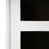 Close-up of French Provincial cabinet door frame, white finish.