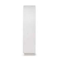 Side view of French Provincial display cabinet, white finish.