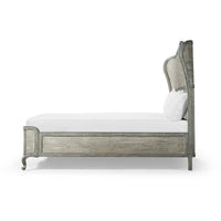 French Provincial King Bed side view without pillows.
