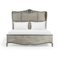 French Provincial King Bed front view with pillows.