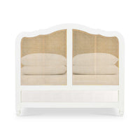 Back view of French Provincial queen bed.