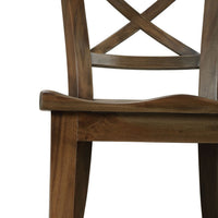 Rustic counter stool, close-up of seat and leg detail