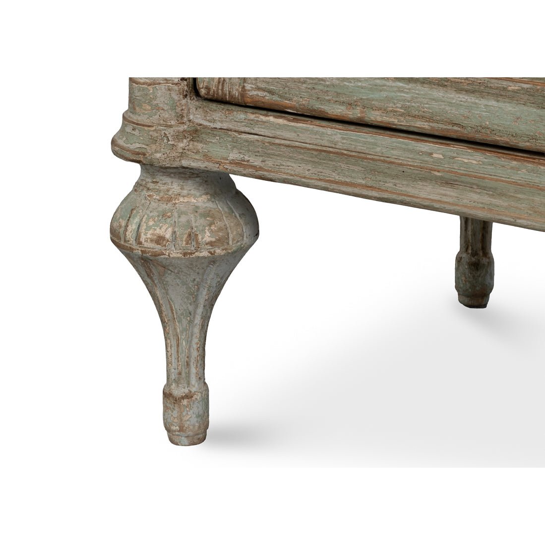 Close-up of sideboard leg design.