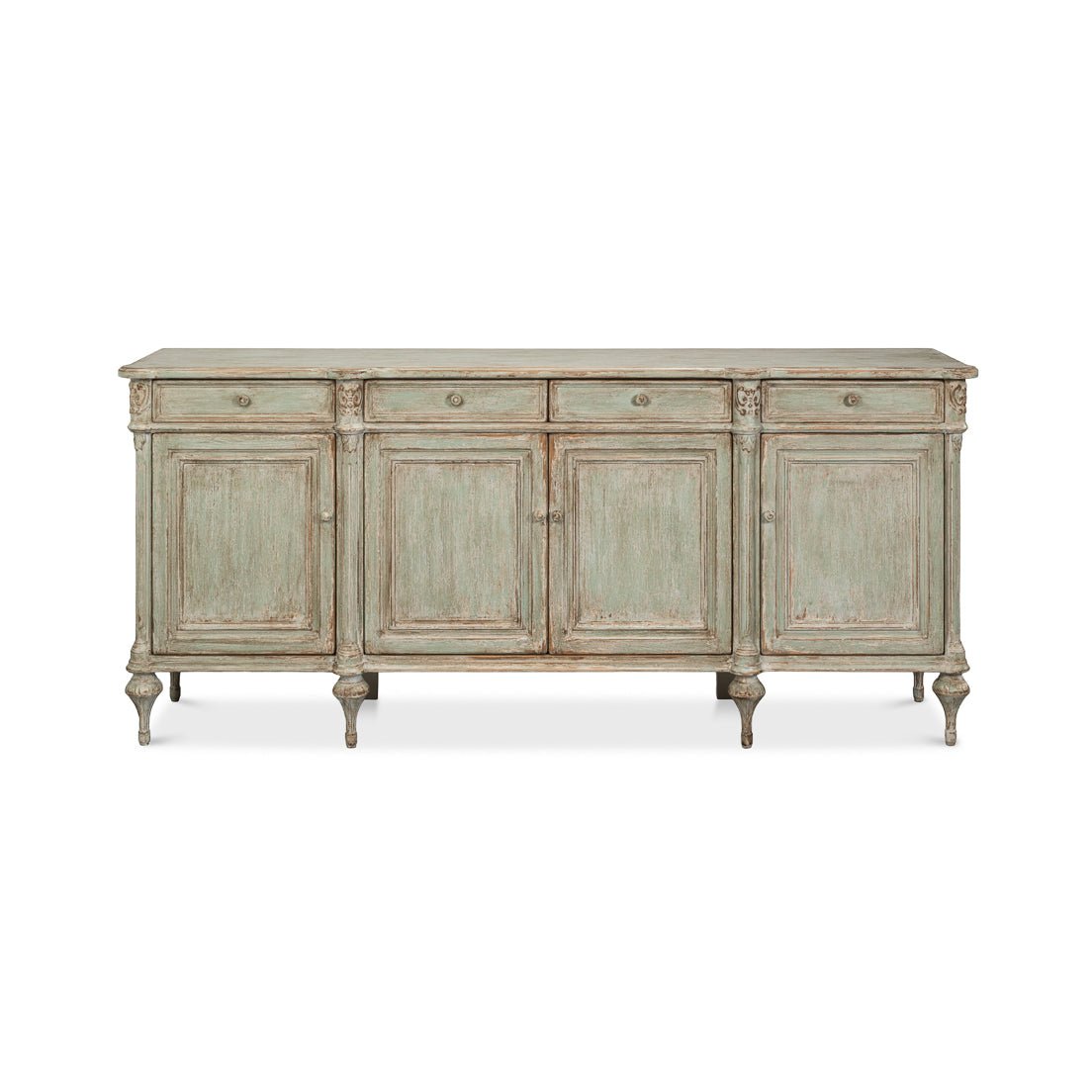 Front view of French Provincial buffet sideboard.