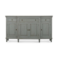 Detailed view of front of French Provincial credenza.