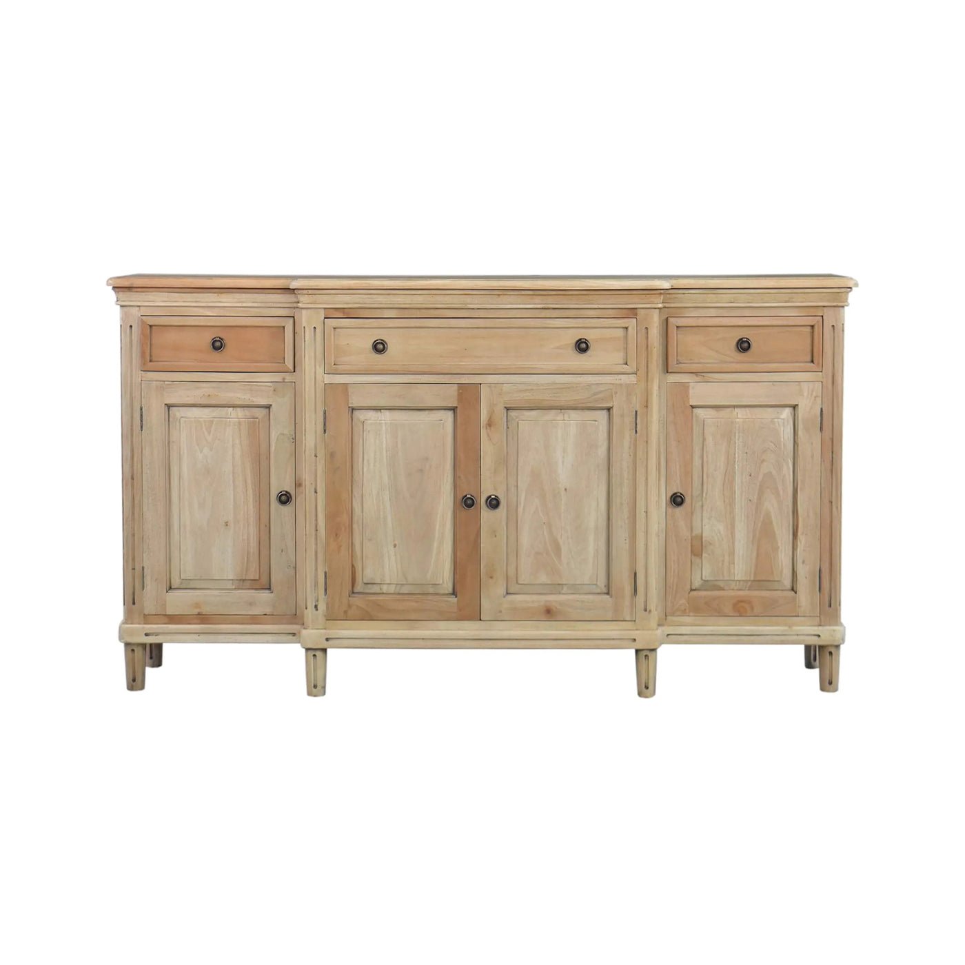 Front view of French provincial style credenza.