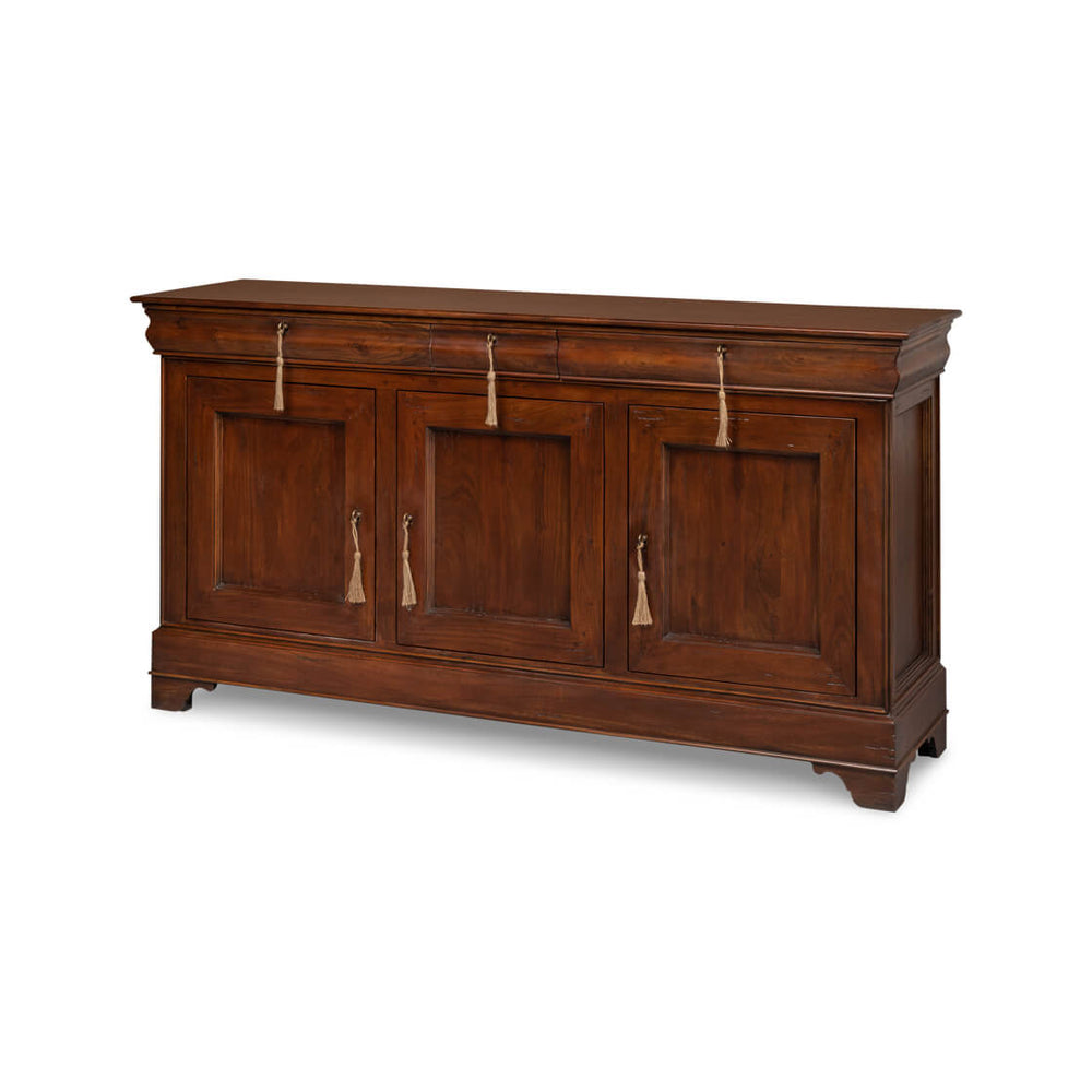 French provincial sideboard front angled view with tassels