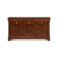 Front view of French provincial sideboard with closed doors