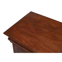 Close-up of French provincial sideboard top surface